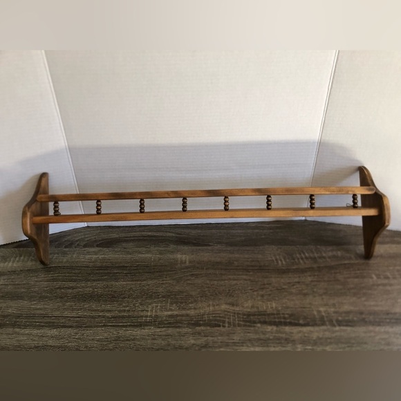 Vtg Solid Wood Skinny Wall Shelf - Picture 3 of 12